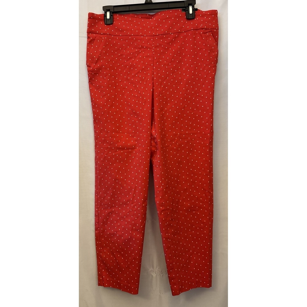 SOHO Apparel Pants Capri RedAnd White Polka Dots Pull On Stretch Women P/L NWT